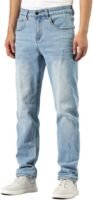 men Baggy Slim Fit Stretch Work Jeans - Straight Loose Blue Elastic