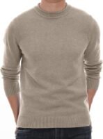Men's Crewneck Sweater Soft Casual Sweaters for Men Classic Pullover Sweaters with Ribbing Edge