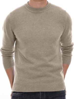 Men's Crewneck Sweater Soft Casual Sweaters for Men Classic Pullover Sweaters with Ribbing Edge