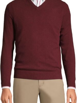 Men's Fine Gauge Cashmere V-Neck Sweater