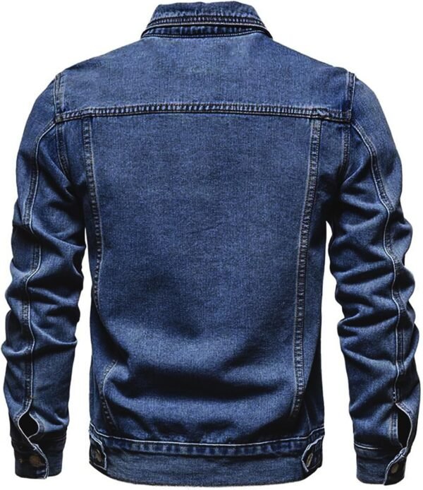 Men's Denim Jacket Vintage-Inspired Jean Jacket with Multiple Pockets - Cotton Blend, Machine Washable