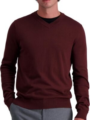 Mens Long Sleeve V-Neck Sweater