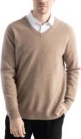 Men's 100%  Wool Sweater  Fall Winter First-Line Ready to Wear V Neck Long Sleeve Seamless Knit Sweater