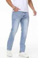 men Stretch Regular Fit Straight-Leg Cotton Fashion Comfort Flex Waist Denim Pants Jeans