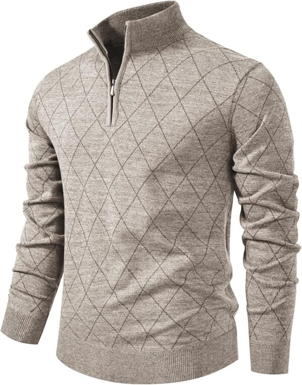 1/4 Zip Pullover Mens Sweaters Lightweight Pullover Soft Men's Knit Long Sleeve Sweater