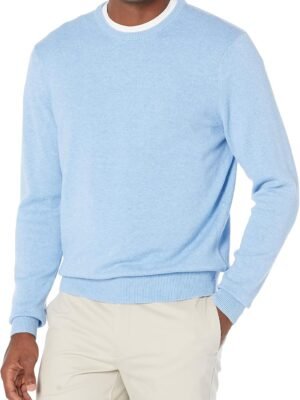 Mens Long-Sleeve Crewneck Sweater, 100% Cotton, Big & Tall Options Available