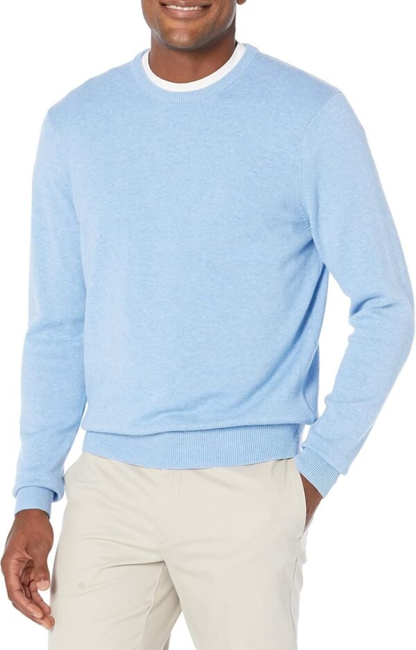 Mens Long-Sleeve Crewneck Sweater, 100% Cotton, Big & Tall Options Available