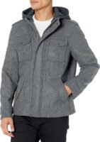 Men's Wool Blend Hooded Military Jacket (Regular & Big & Tall Sizes)